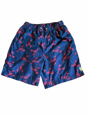 US Polo Assn Navy Blue Lobster Print Swim Shorts M
